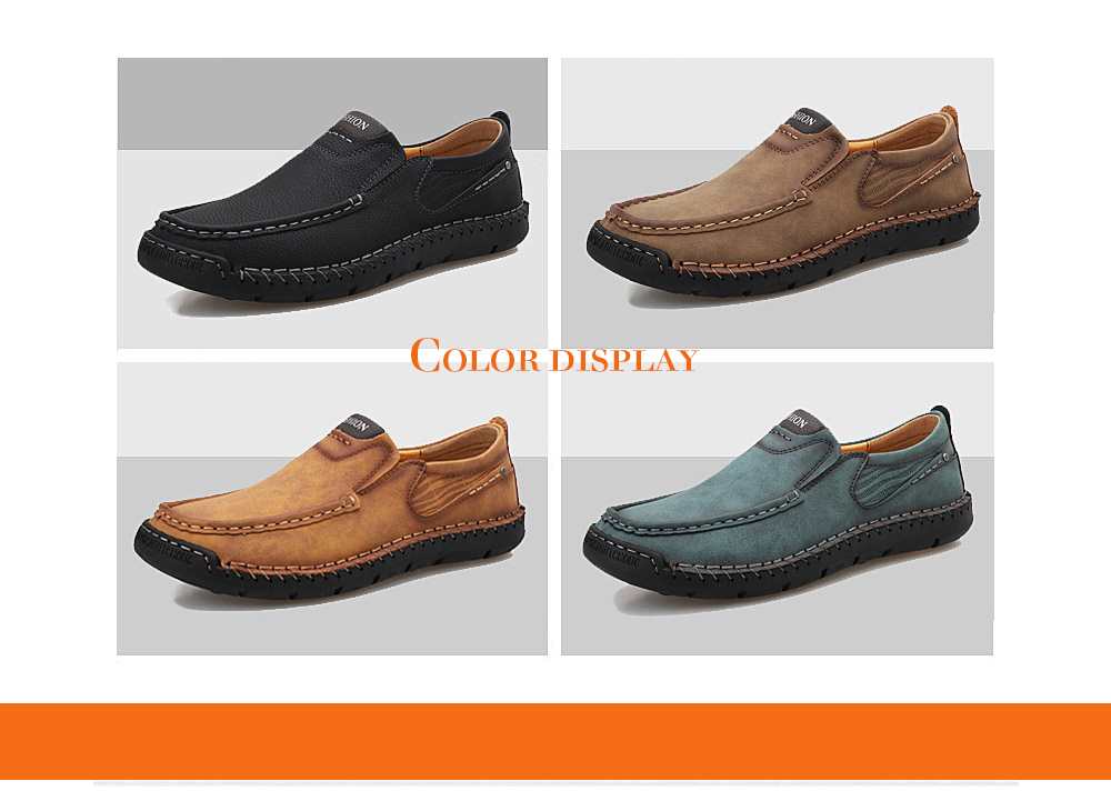 Men's Casual Fashion Hand-stitched Sole Large Size Shoes - 9966 Card 47